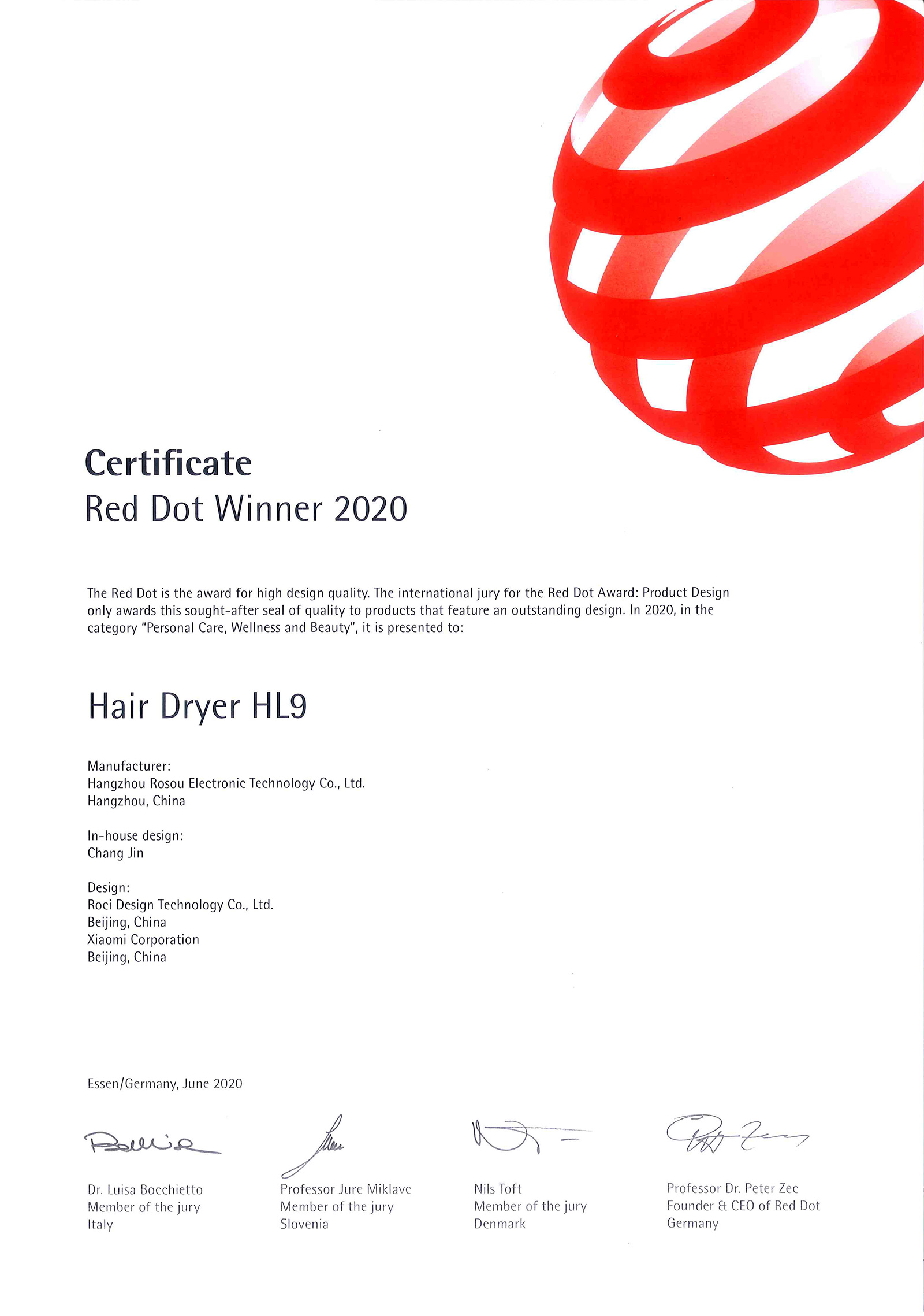 Red Dot Award – Hair Dryer