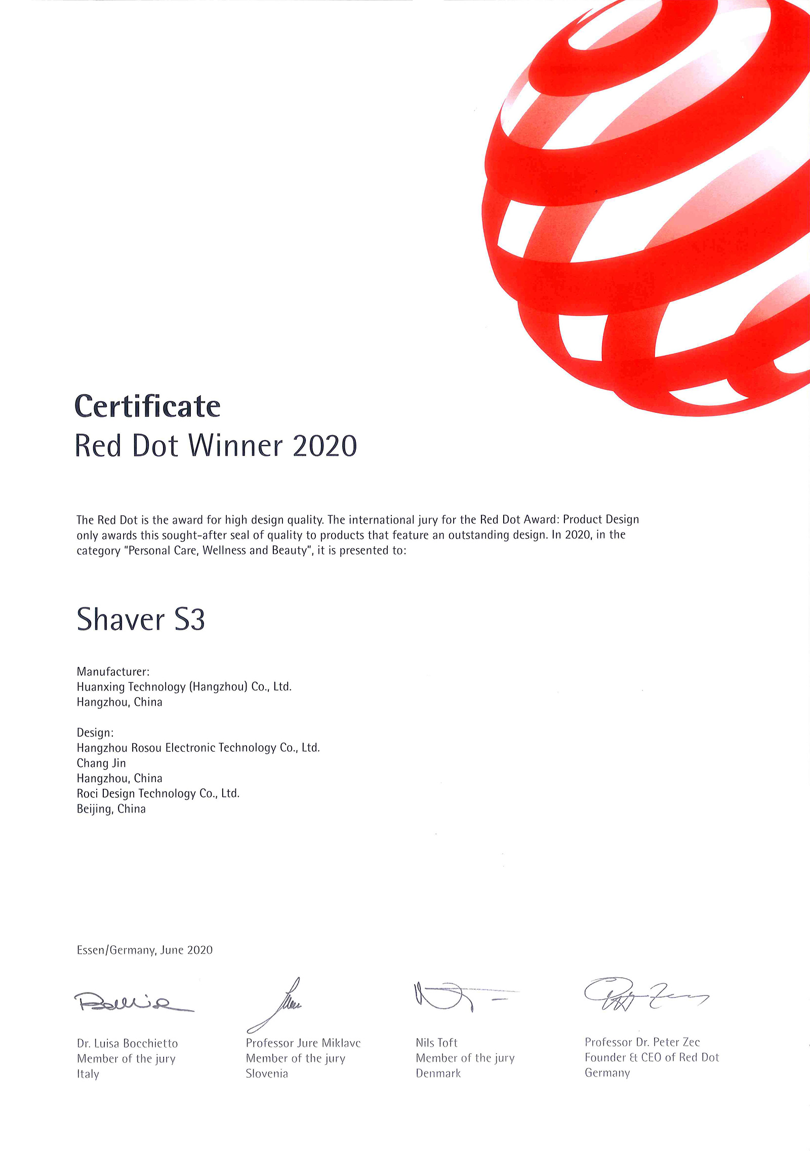 Red Dot Award – EB30 Shaver
